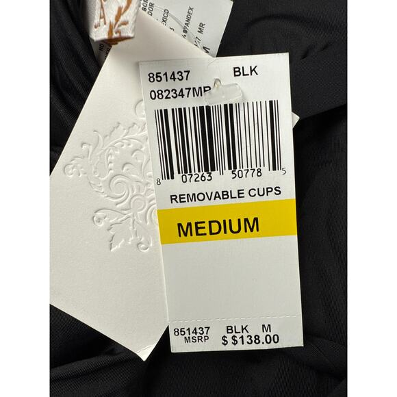 Becca by Rebecca Virtue One-Piece Swimsuit Color Code Skylar Ring Plunge Black - Picture 6 of 8